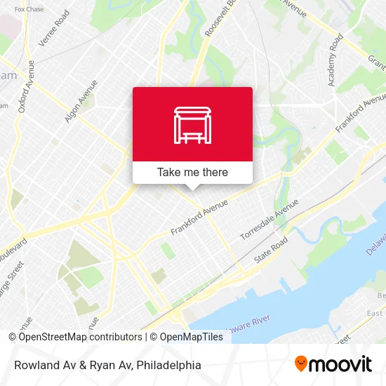 Rowland Av & Ryan Av map