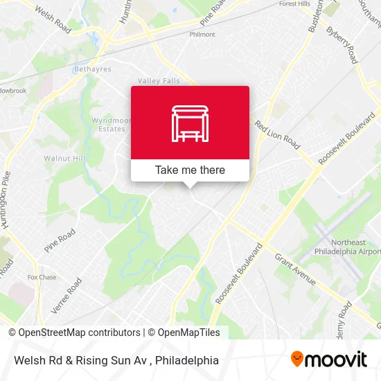 Welsh Rd & Rising Sun Av map