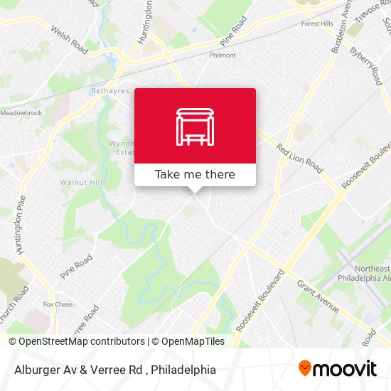 Alburger Av & Verree Rd map