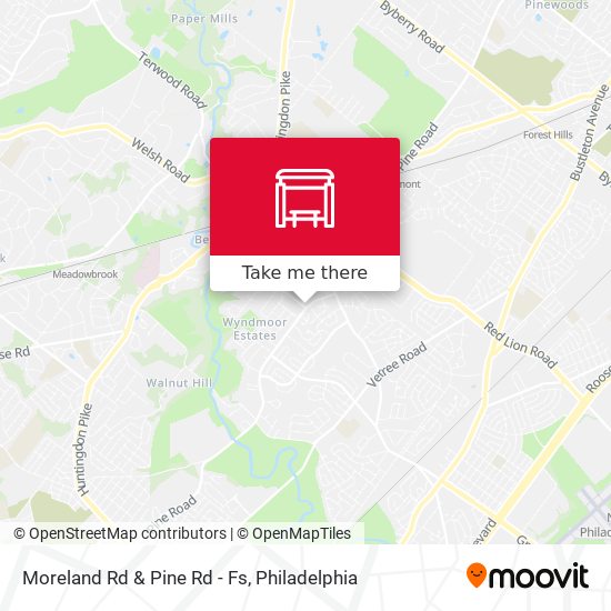 Moreland Rd & Pine Rd - Fs map