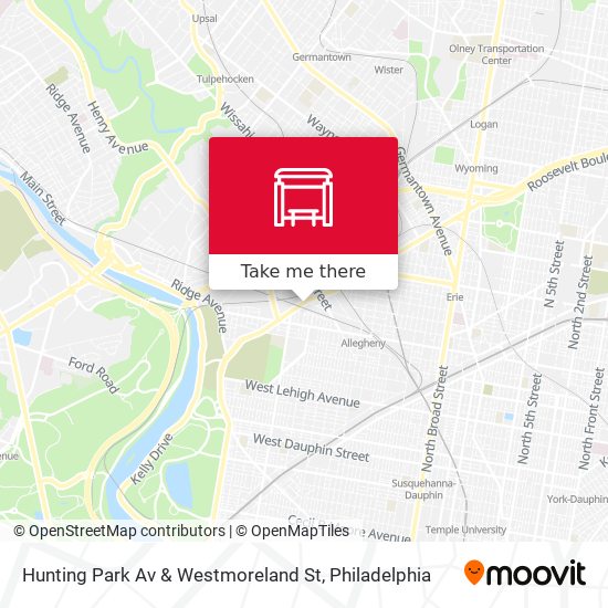 Hunting Park Av & Westmoreland St map