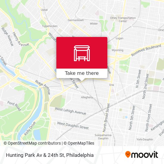 Hunting Park Av & 24th St map