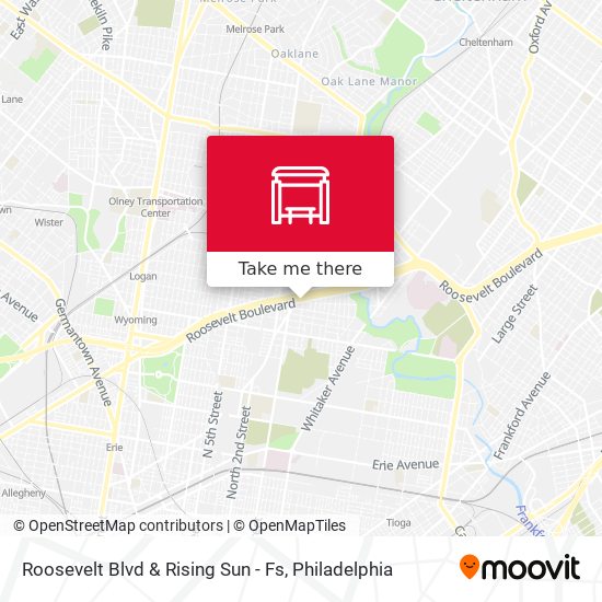 Mapa de Roosevelt Blvd & Rising Sun - Fs