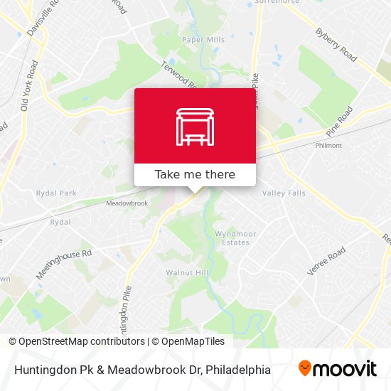 Huntingdon Pk & Meadowbrook Dr map