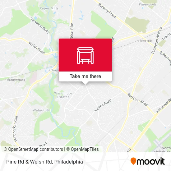 Pine Rd & Welsh Rd map