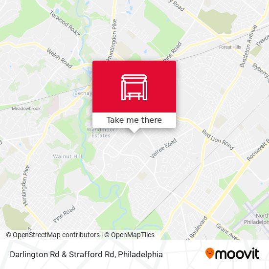 Darlington Rd & Strafford Rd map