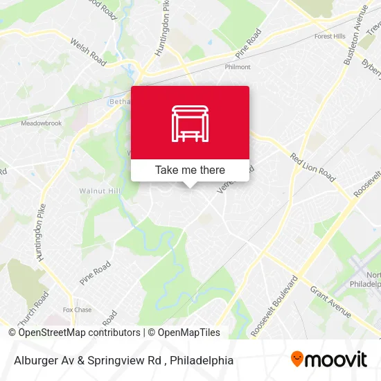 Alburger Av & Springview Rd map