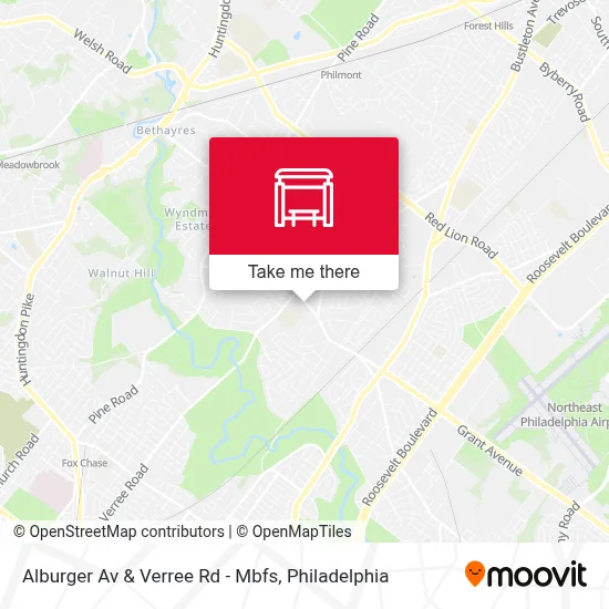 Alburger Av & Verree Rd - Mbfs map