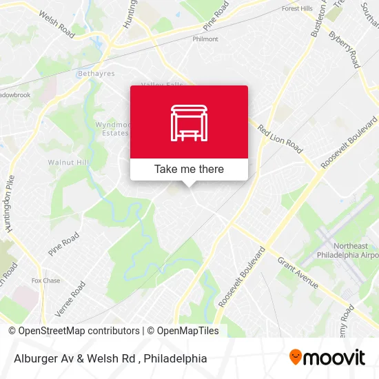 Alburger Av & Welsh Rd map