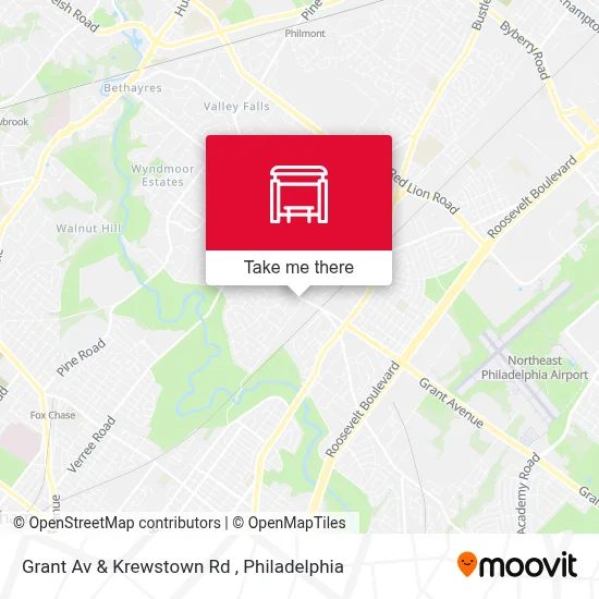 Grant Av & Krewstown Rd map