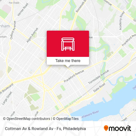 Cottman Av & Rowland Av - Fs map