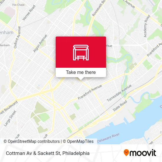 Cottman Av & Sackett St map
