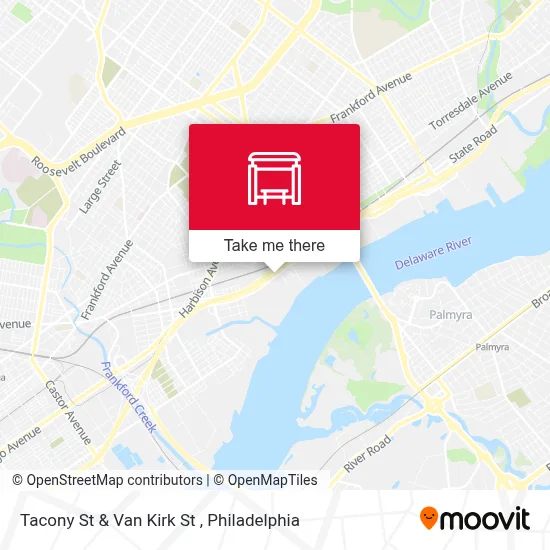 Tacony St & Van Kirk St map