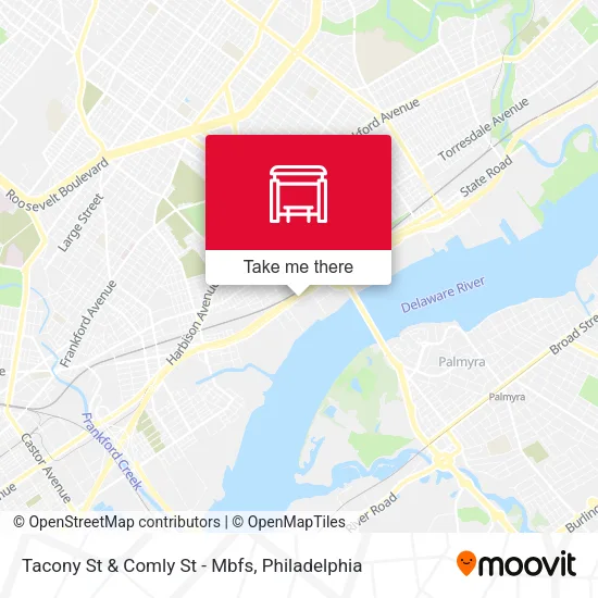 Tacony St & Comly St - Mbfs map