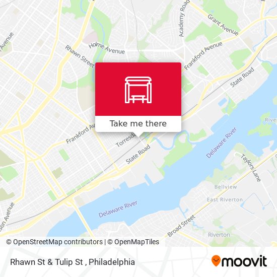 Rhawn St & Tulip St map