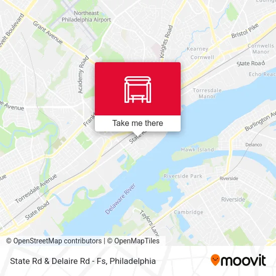 State Rd & Delaire Rd - Fs map