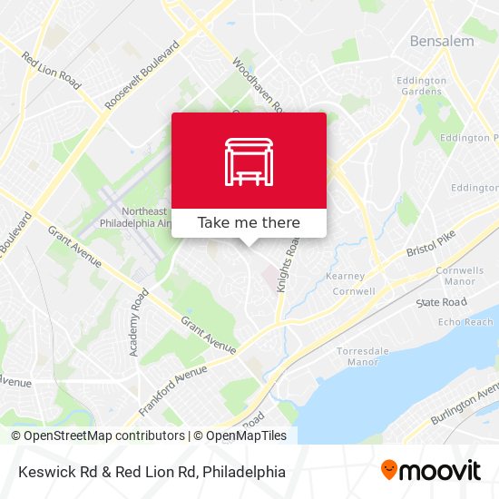 Keswick Rd & Red Lion Rd map