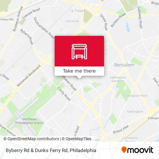 Byberry Rd & Dunks Ferry Rd map