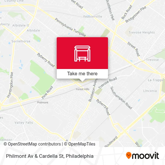 Philmont Av & Cardella St map