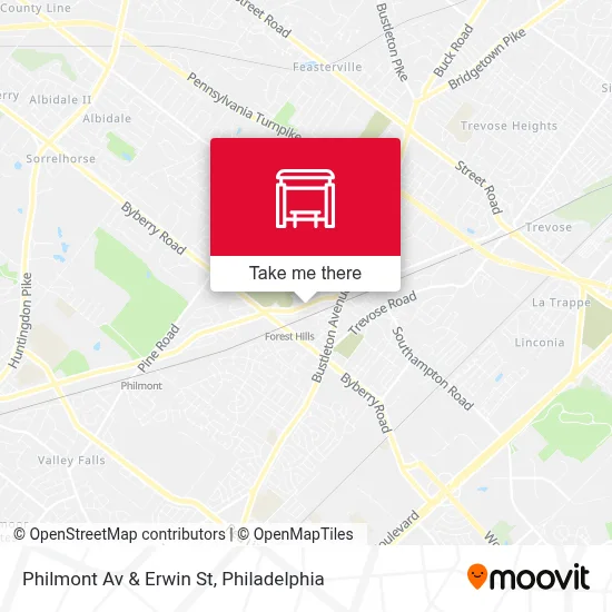 Philmont Av & Erwin St map