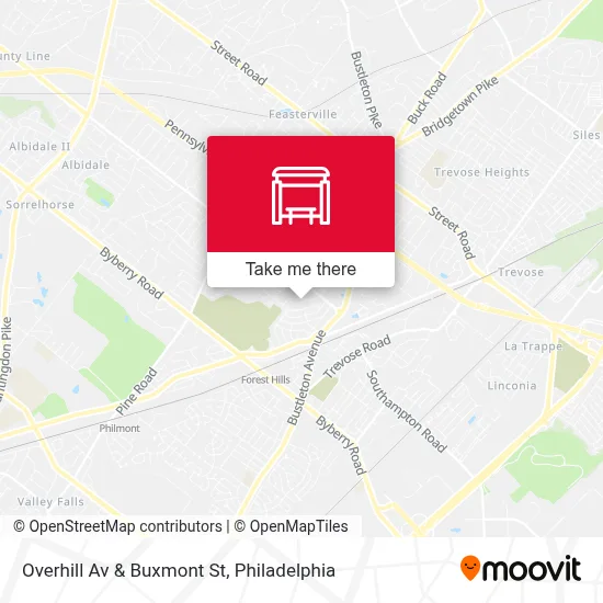 Overhill Av & Buxmont St map