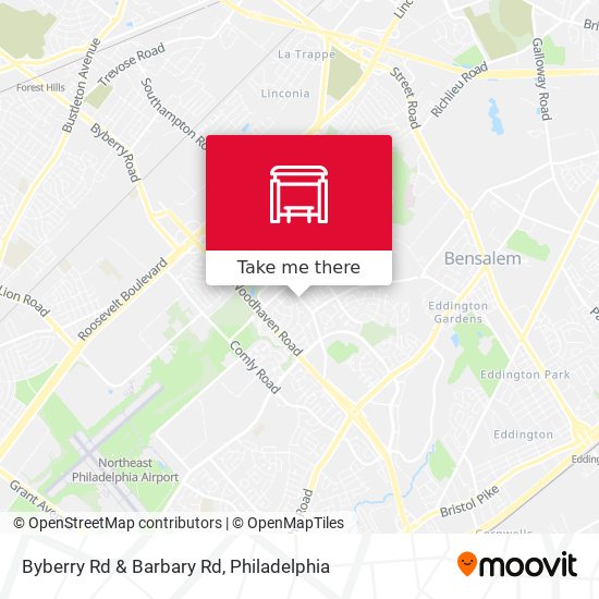 Byberry Rd & Barbary Rd map
