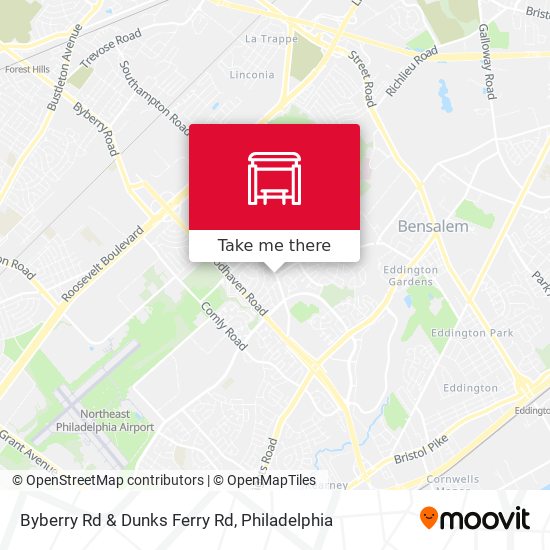 Byberry Rd & Dunks Ferry Rd map