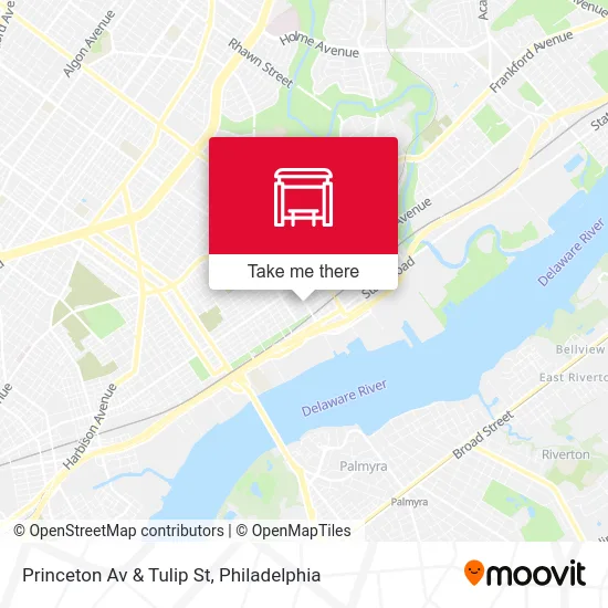 Princeton Av & Tulip St map