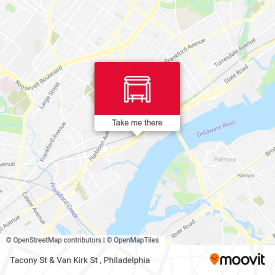 Tacony St & Van Kirk St map