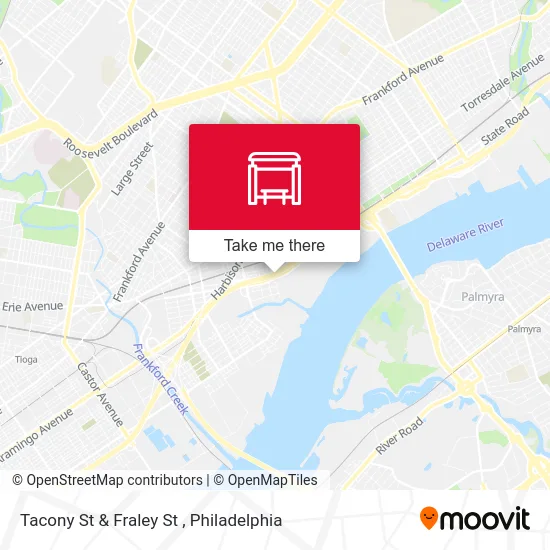 Tacony St & Fraley St map