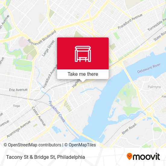 Tacony St & Bridge St map