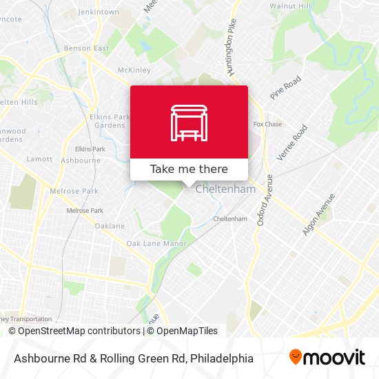 Ashbourne Rd & Rolling Green Rd map