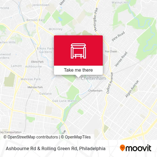 Ashbourne Rd & Rolling Green Rd map