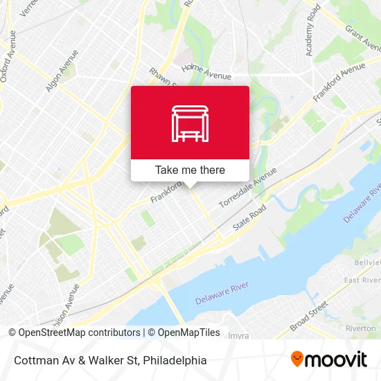 Cottman Av & Walker St map