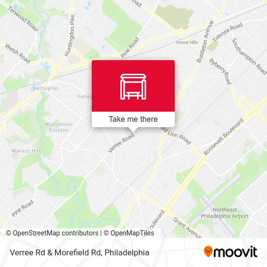 Verree Rd & Morefield Rd map