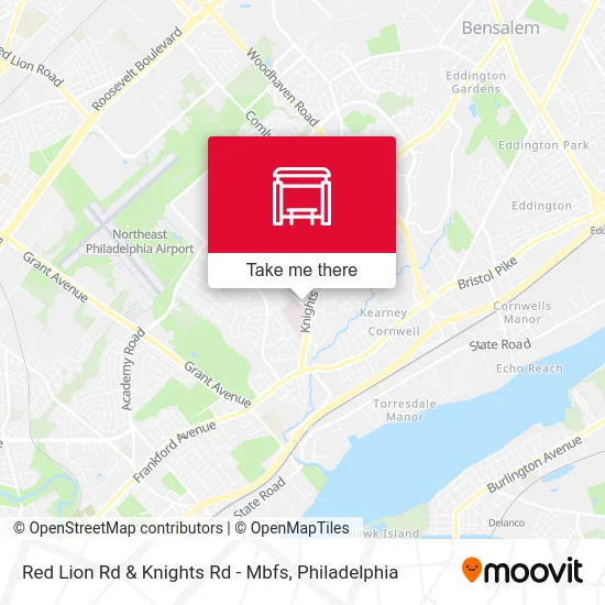 Red Lion Rd & Knights Rd - Mbfs map
