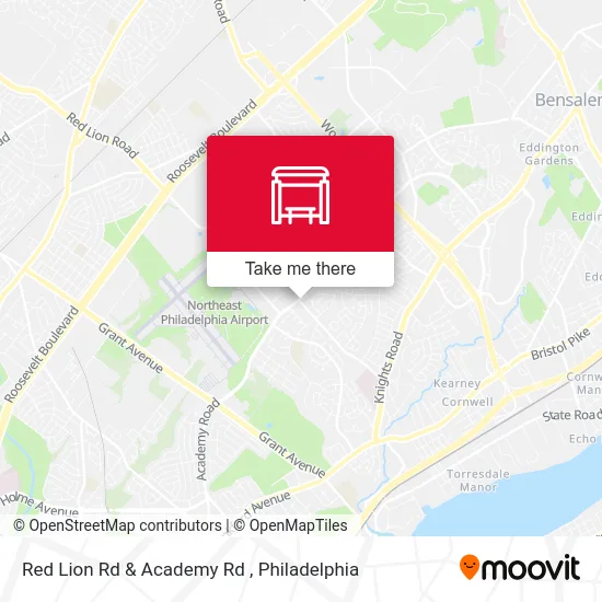 Red Lion Rd & Academy Rd map