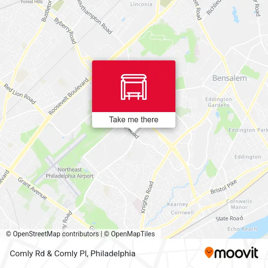 Comly Rd & Comly Pl map