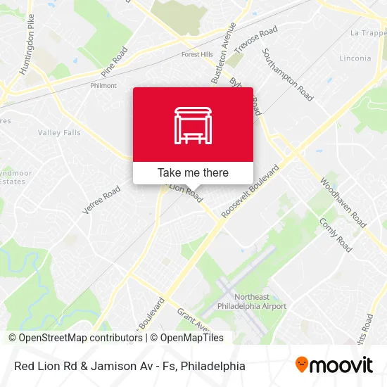 Mapa de Red Lion Rd & Jamison Av - Fs