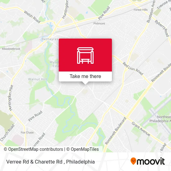 Verree Rd & Charette Rd map