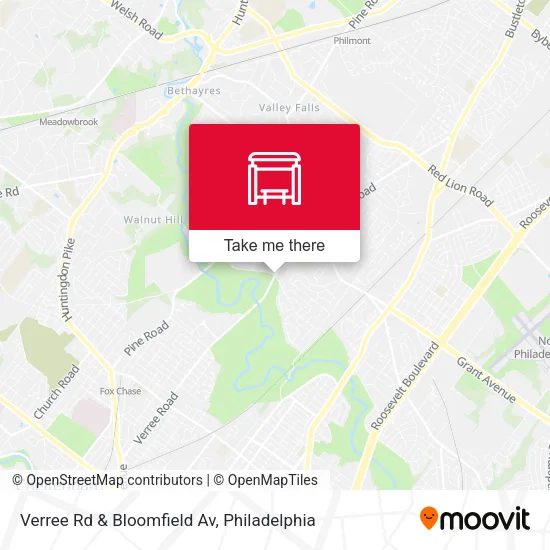 Verree Rd & Bloomfield Av map