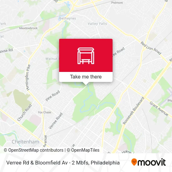 Verree Rd & Bloomfield Av - 2 Mbfs map