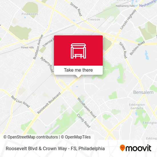 Roosevelt Blvd & Crown Way - FS map