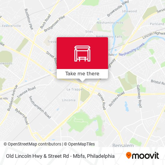Mapa de Old Lincoln Hwy & Street Rd - Mbfs