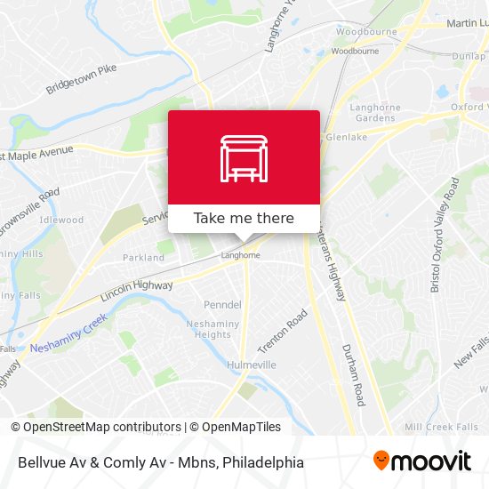 Bellvue Av & Comly Av - Mbns map