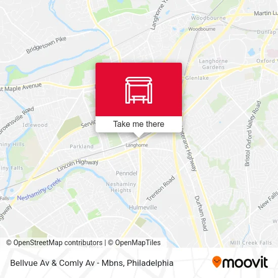 Bellvue Av & Comly Av - Mbns map