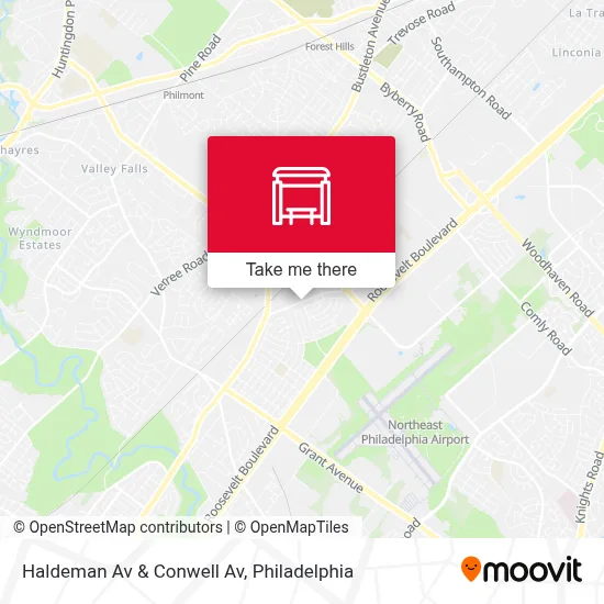 Haldeman Av & Conwell Av map