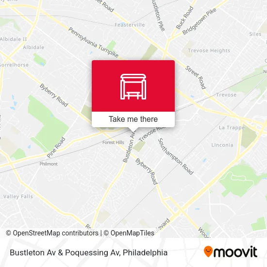 Bustleton Av & Poquessing Av map