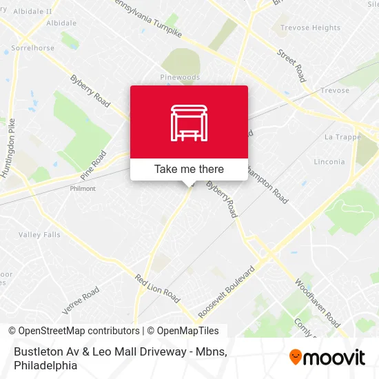 Bustleton Av & Leo Mall Driveway - Mbns map