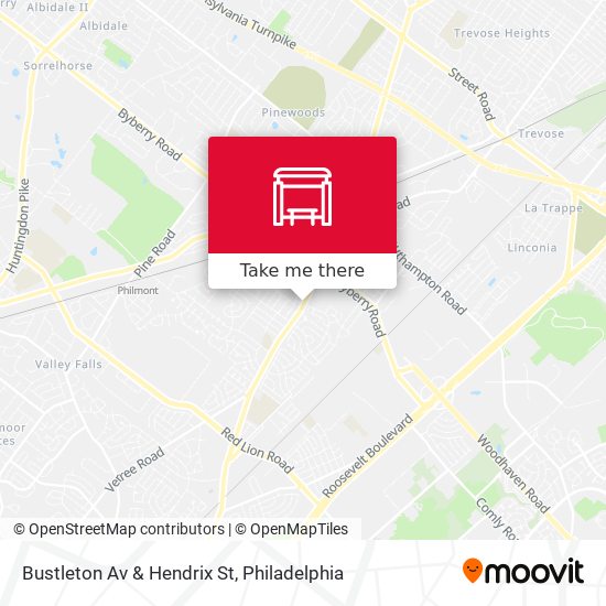 Bustleton Av & Hendrix St map